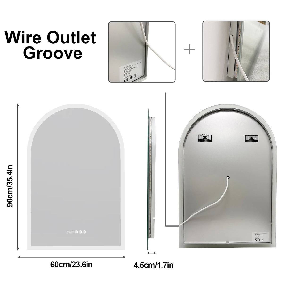 Wisfor Backlit Smart LED Bathroom Mirror With Anti Fog Dimmable