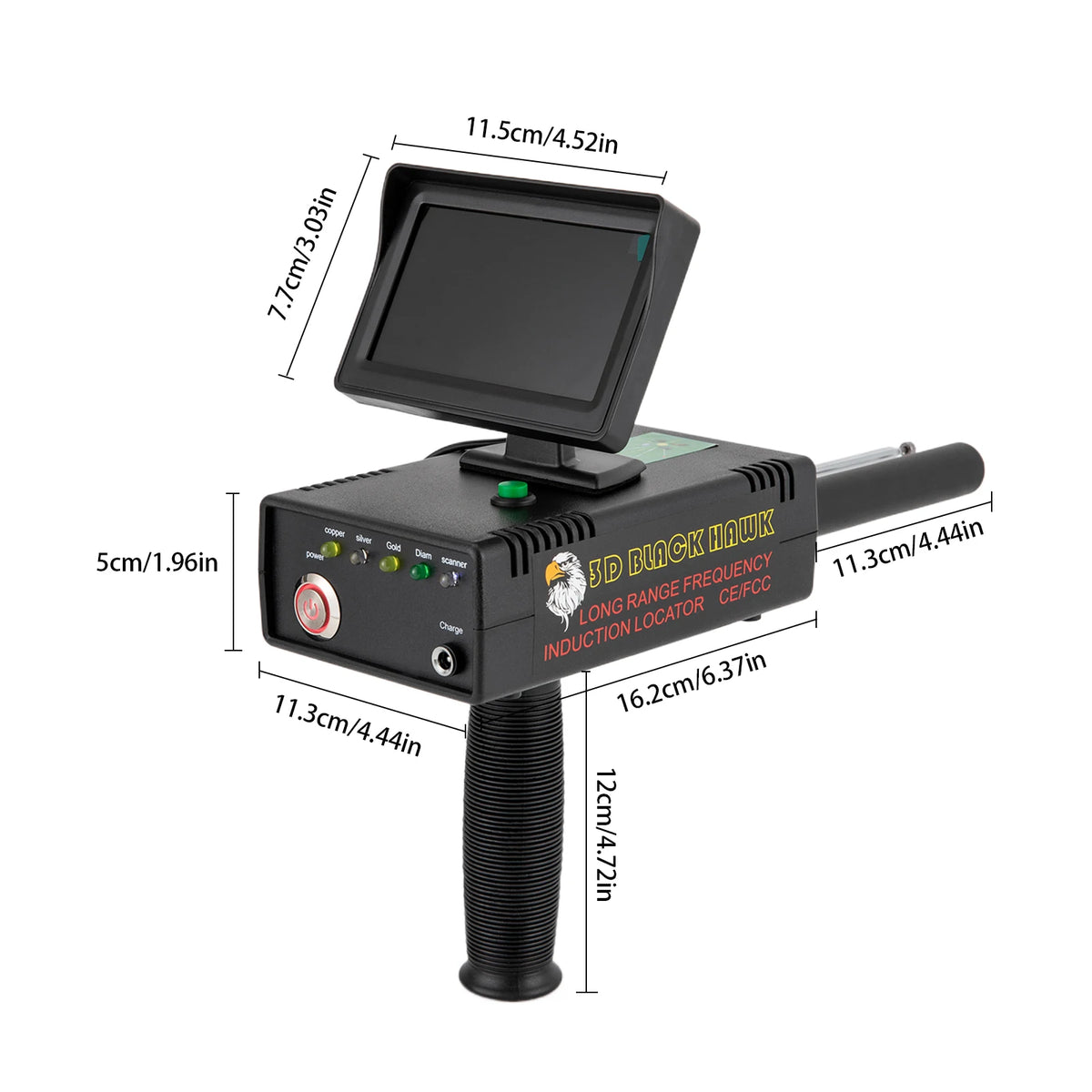3D Led Metal Detector With Underground Range Treasure Locator