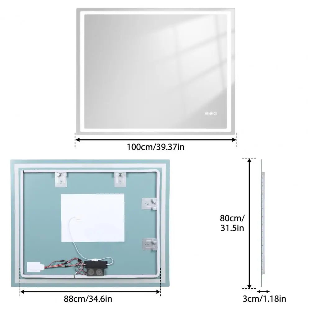 LED Wall Mounted Vanity Mirror With Anti Fog Wireless Speaker