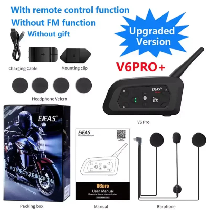 EJEAS V6 Pro Plus Motorcycle Intercom Bluetooth Five Point One Headset
