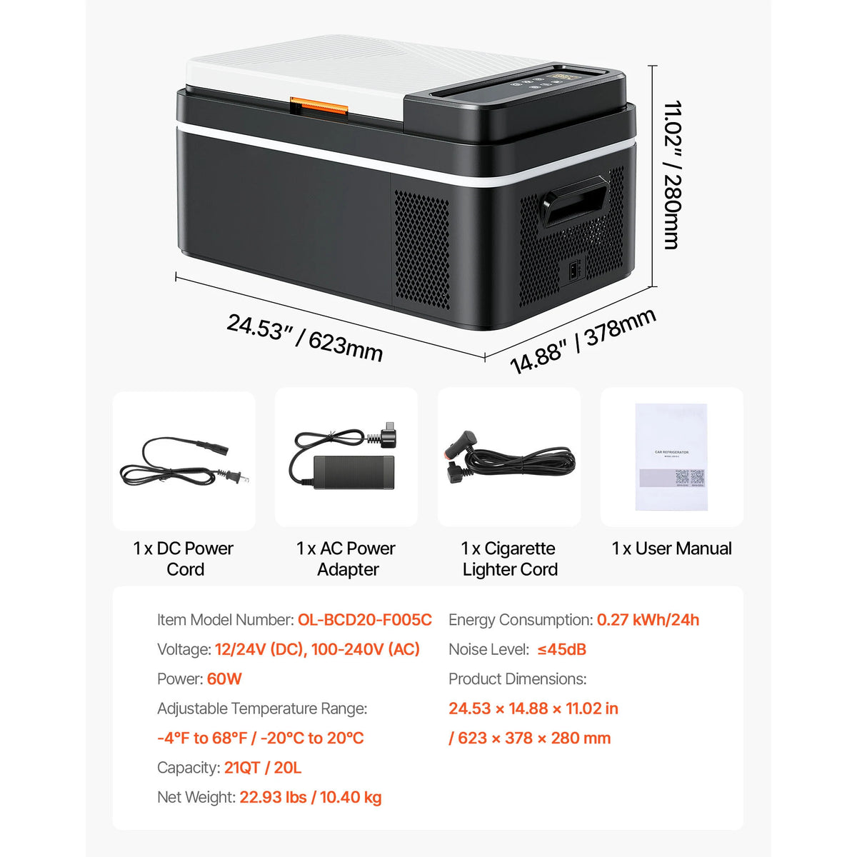 SucceBuy Car Refrigerator Portable Compressor Cooler For Travel