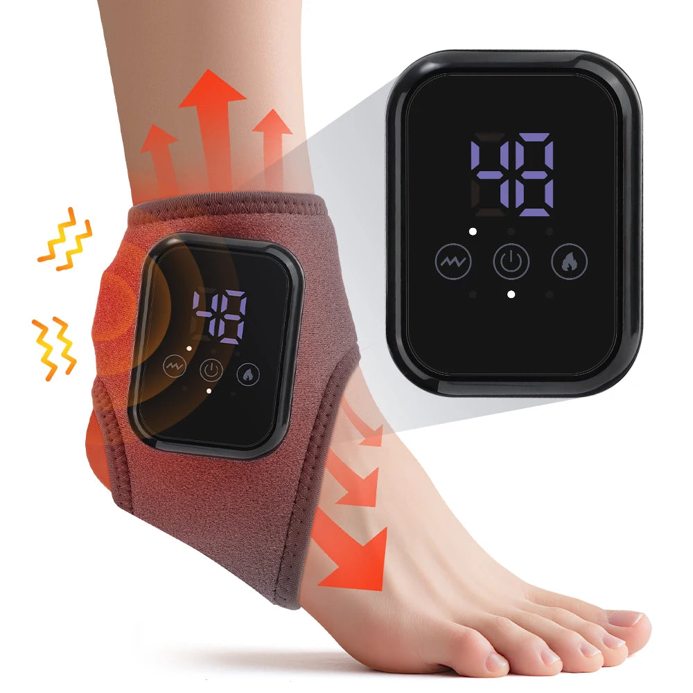AFDEAL Electric Foot Massager Heat Wrap With Ankle Support Vibration