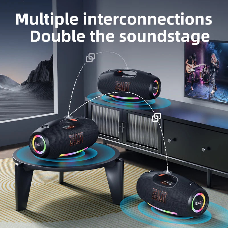 ZEALOT S89 250W Waterproof Portable Bluetooth Speaker Outdoor Boombox