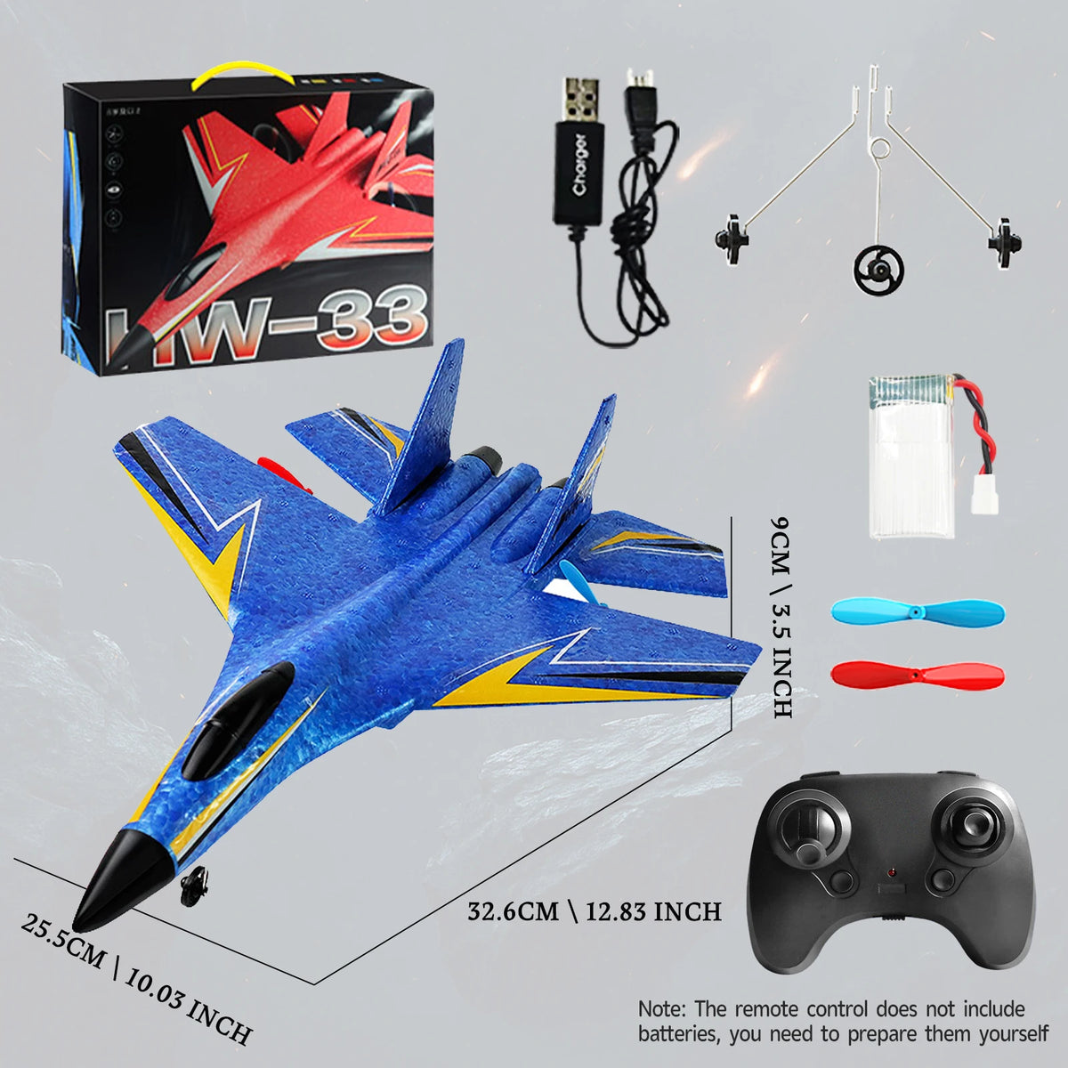 HW33 RC Fighter Jet Toy Fixed Wing Plane With 6 Axis Gyroscope