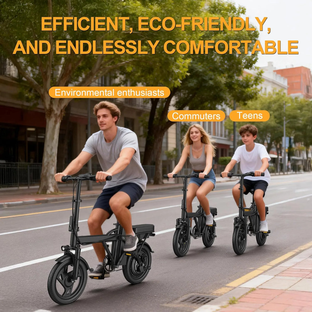Ladped Foldable Electric Bike 500W 48V Two Seats 22 MPH