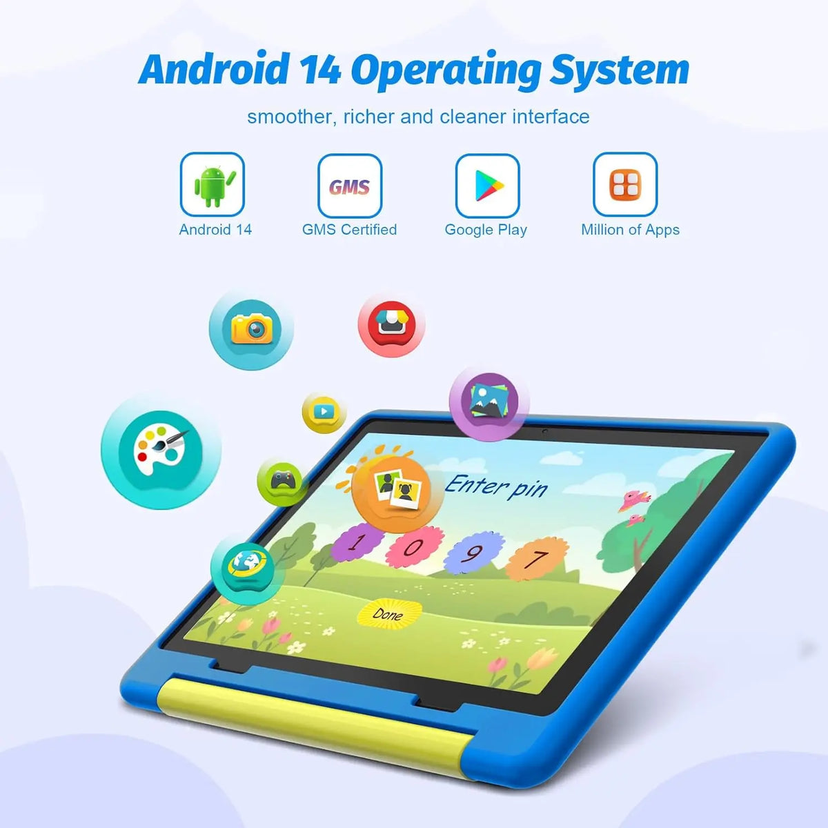 AEEZO-US Kids Tablet Android 14 Parental Control Case Included