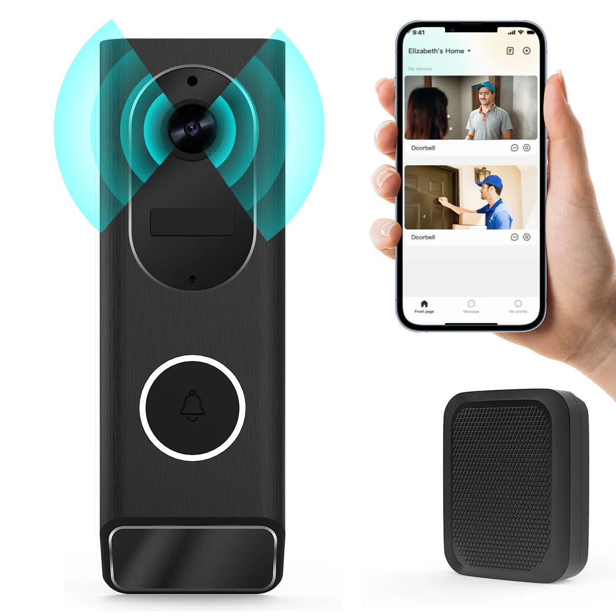 AEEZO-US S7 1080P Wireless Video Doorbell With Motion Detection