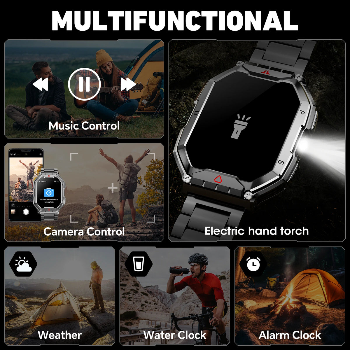 AMOLED Smartwatch With GPS Heart Rate Blood Oxygen Monitor