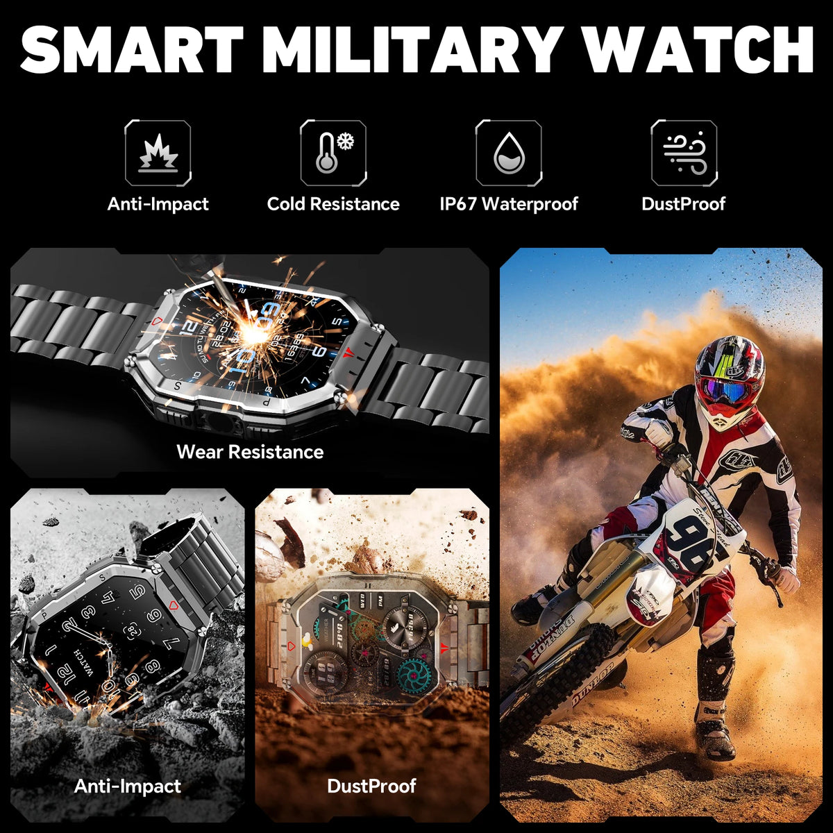 AMOLED Smartwatch With GPS Heart Rate Blood Oxygen Monitor