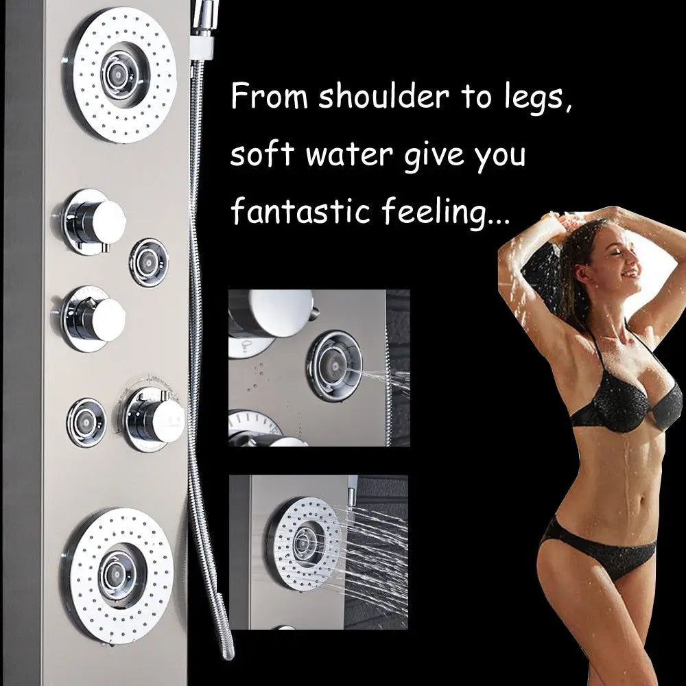 Onyzpily LED Shower Panel Tower System Wall Mounted Mixer Tap