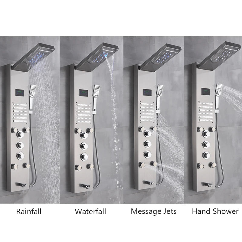 Senlesen LED Light Shower Panel Waterfall Rain Digital Display System