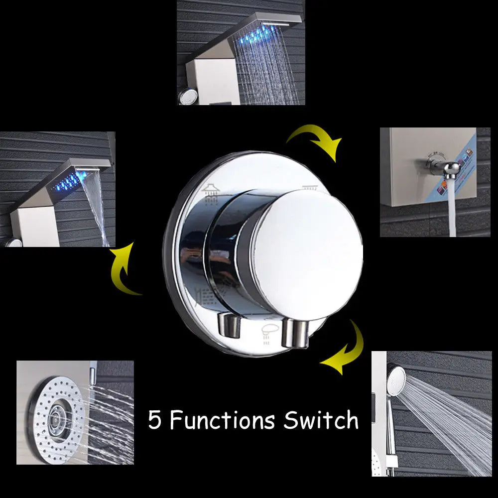 Onyzpily LED Shower Panel Tower System Wall Mounted Mixer Tap