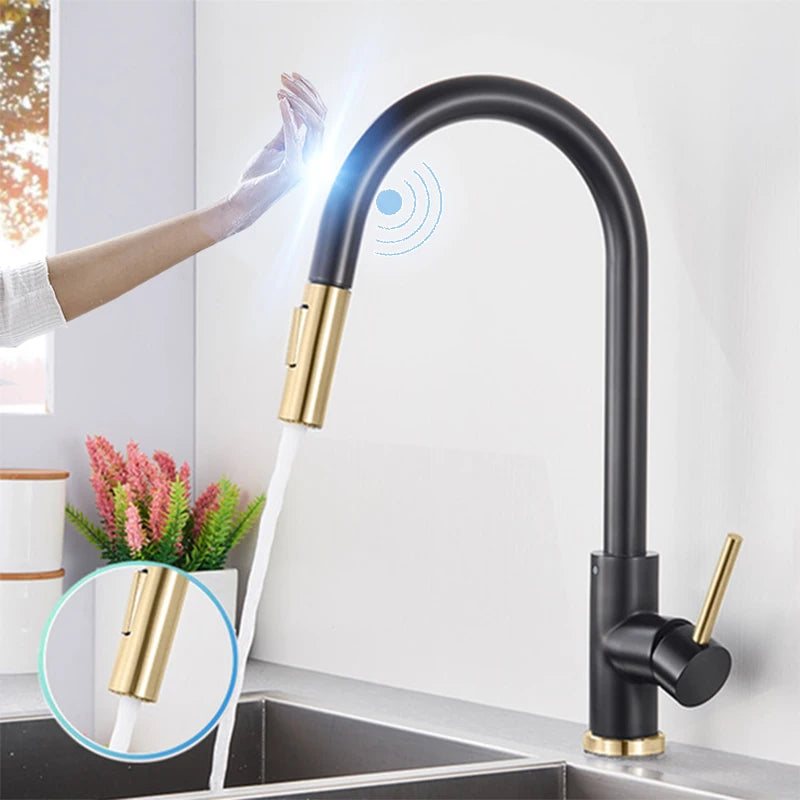 ALENARTWATER Sensor Kitchen Faucet With Pull Out Spout