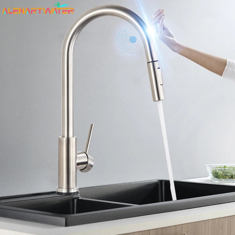 ALENARTWATER Sensor Kitchen Faucet With Pull Out Spout