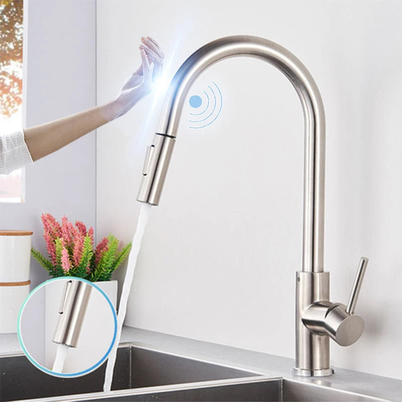 ALENARTWATER Sensor Kitchen Faucet With Pull Out Spout