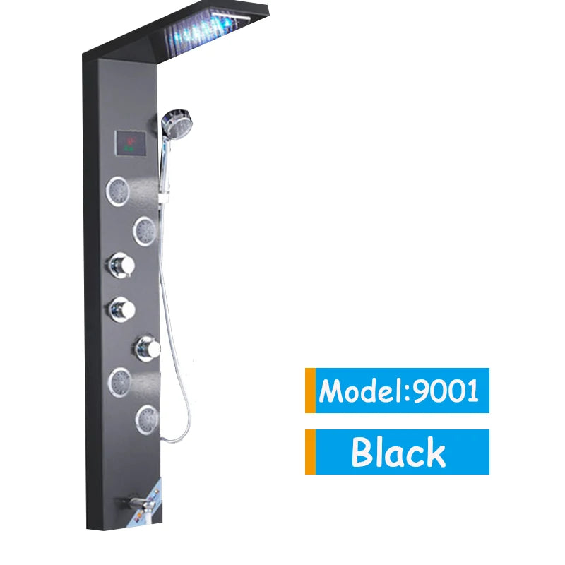 Onyzpily LED Shower Panel Tower System Wall Mounted Mixer Tap