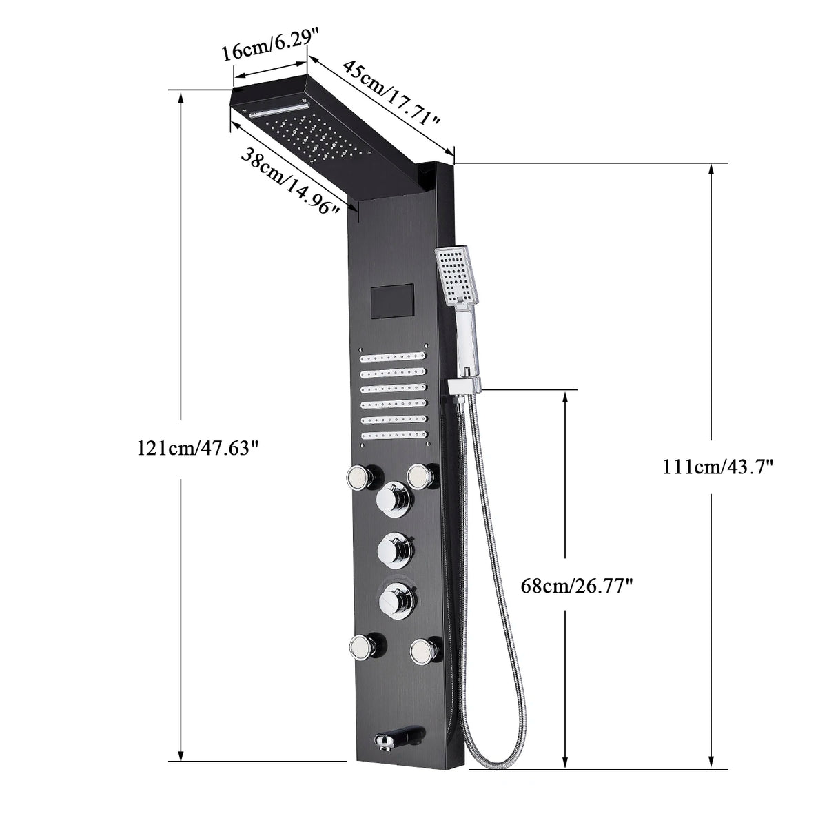 Senlesen LED Light Shower Panel Waterfall Rain Digital Display System