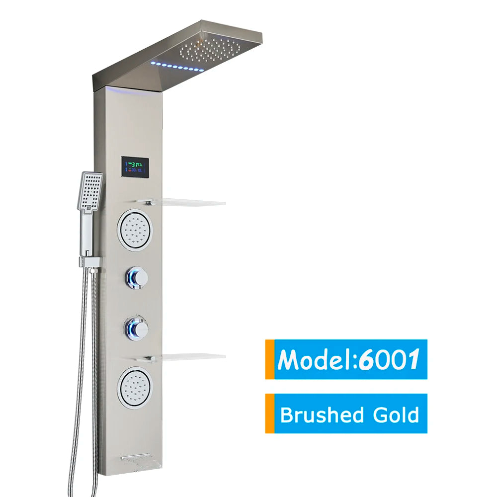 Onyzpily LED Shower Panel Tower System Wall Mounted Mixer Tap