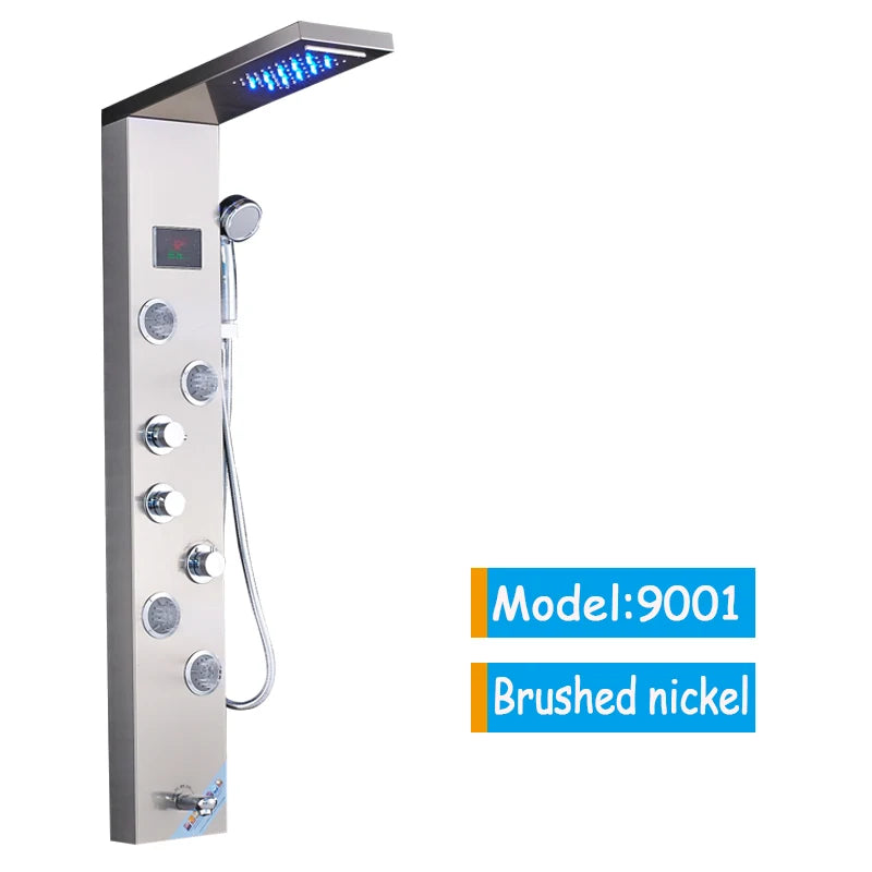 Onyzpily LED Shower Panel Tower System Wall Mounted Mixer Tap