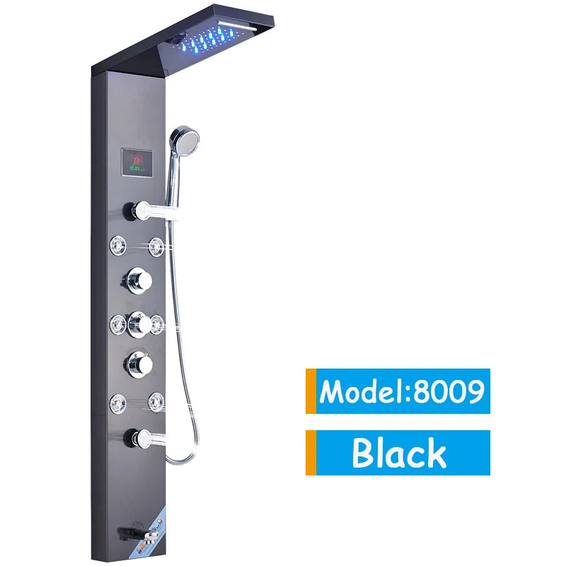 Onyzpily LED Shower Panel Tower System Wall Mounted Mixer Tap