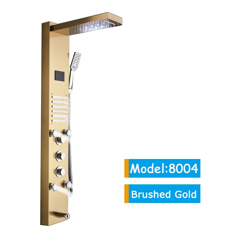 Onyzpily LED Shower Panel Tower System Wall Mounted Mixer Tap