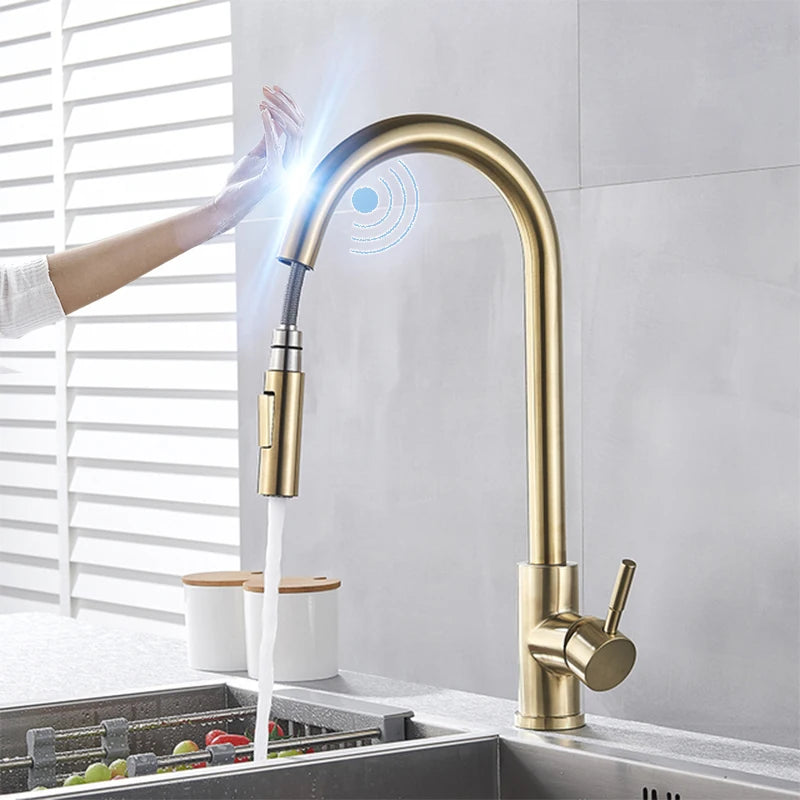 ALENARTWATER Sensor Kitchen Faucet With Pull Out Spout