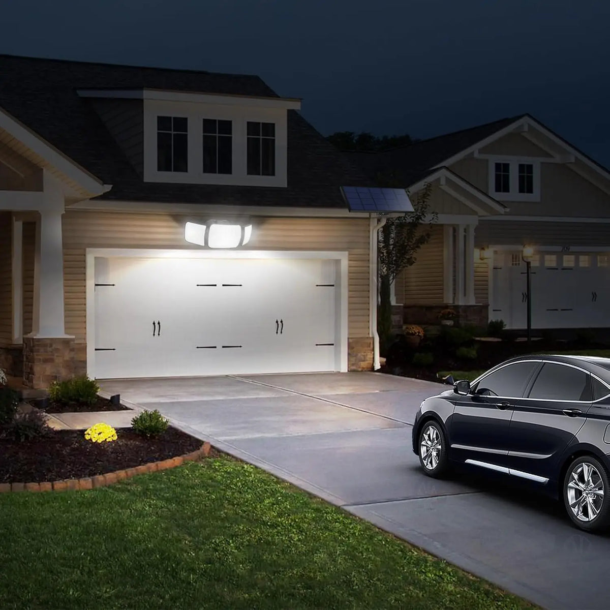 Intelamp Solar LED Flood Light With Motion Sensors