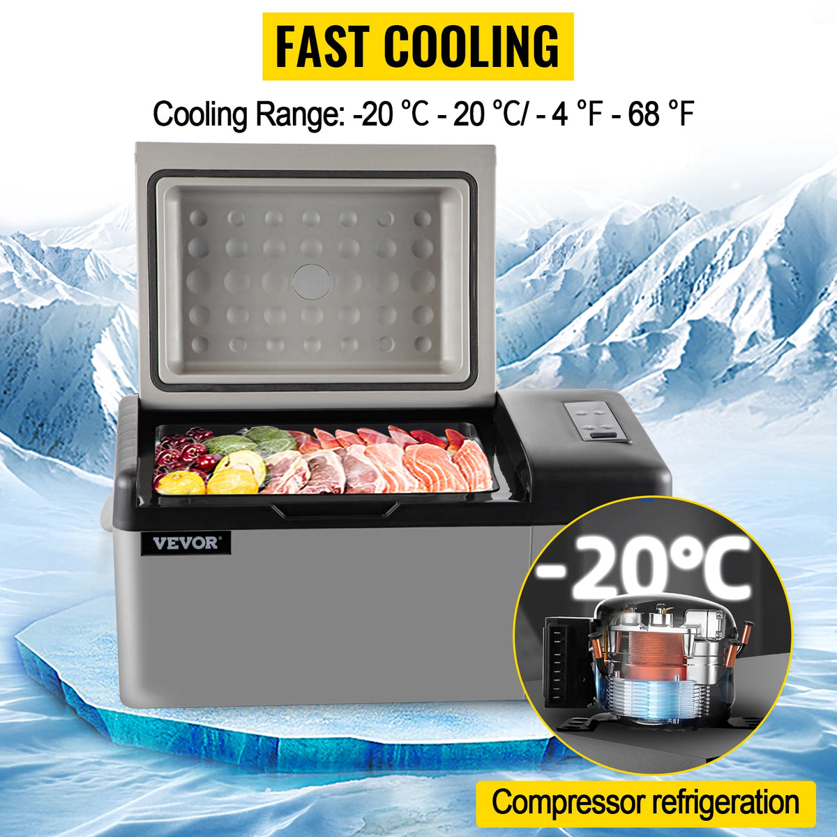 SucceBuy Car Refrigerator Portable Compressor Cooler For Travel