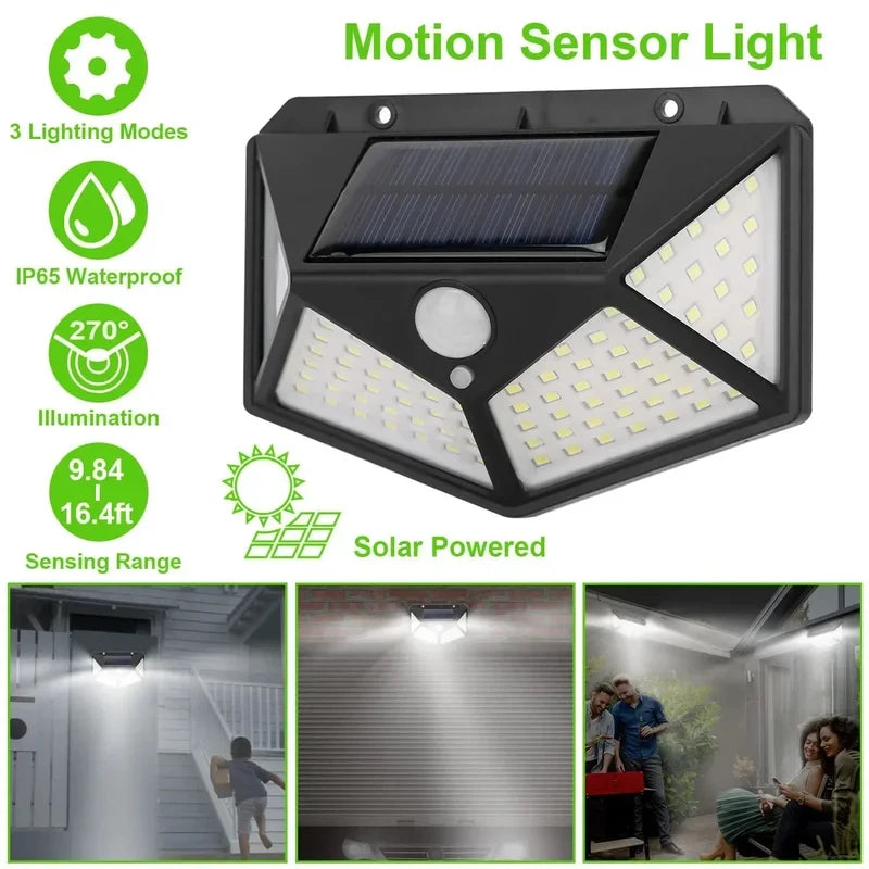 Solar Outdoor Wall Light With Motion Sensor IP65 Waterproof LED