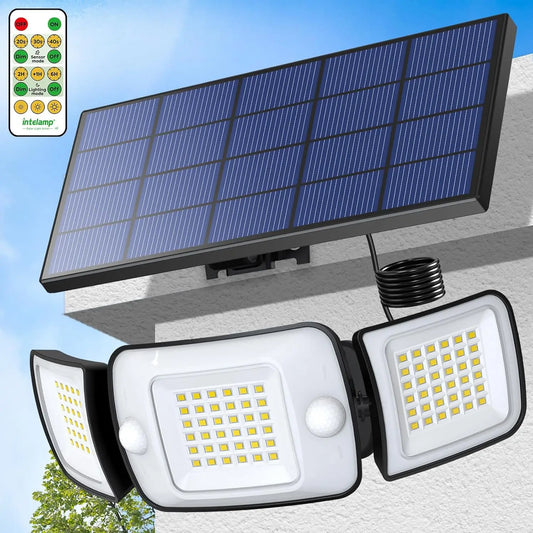 Intelamp Solar LED Flood Light With Motion Sensors
