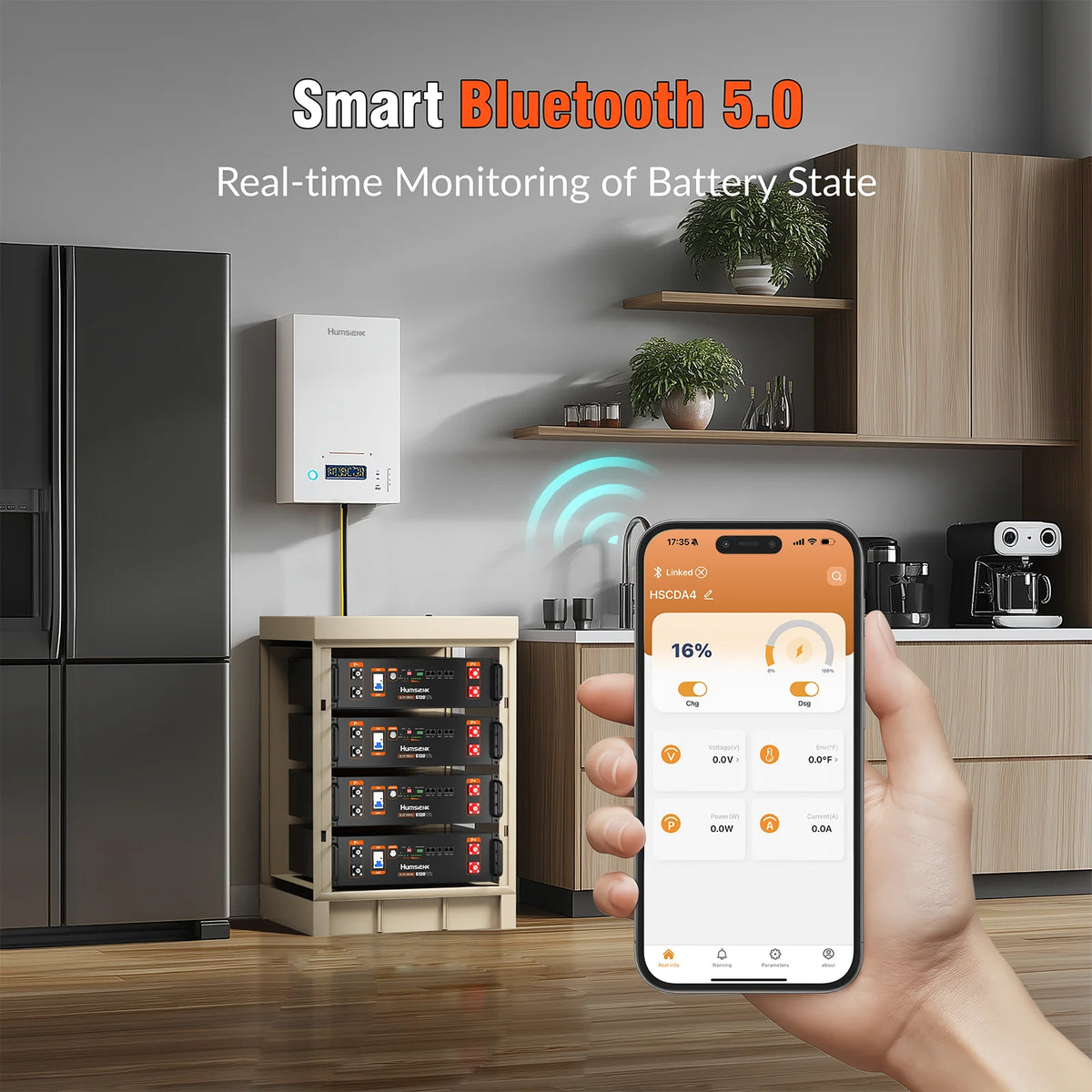 Humsienk 48V 100Ah LiFePO4 Battery Bluetooth BMS For RV