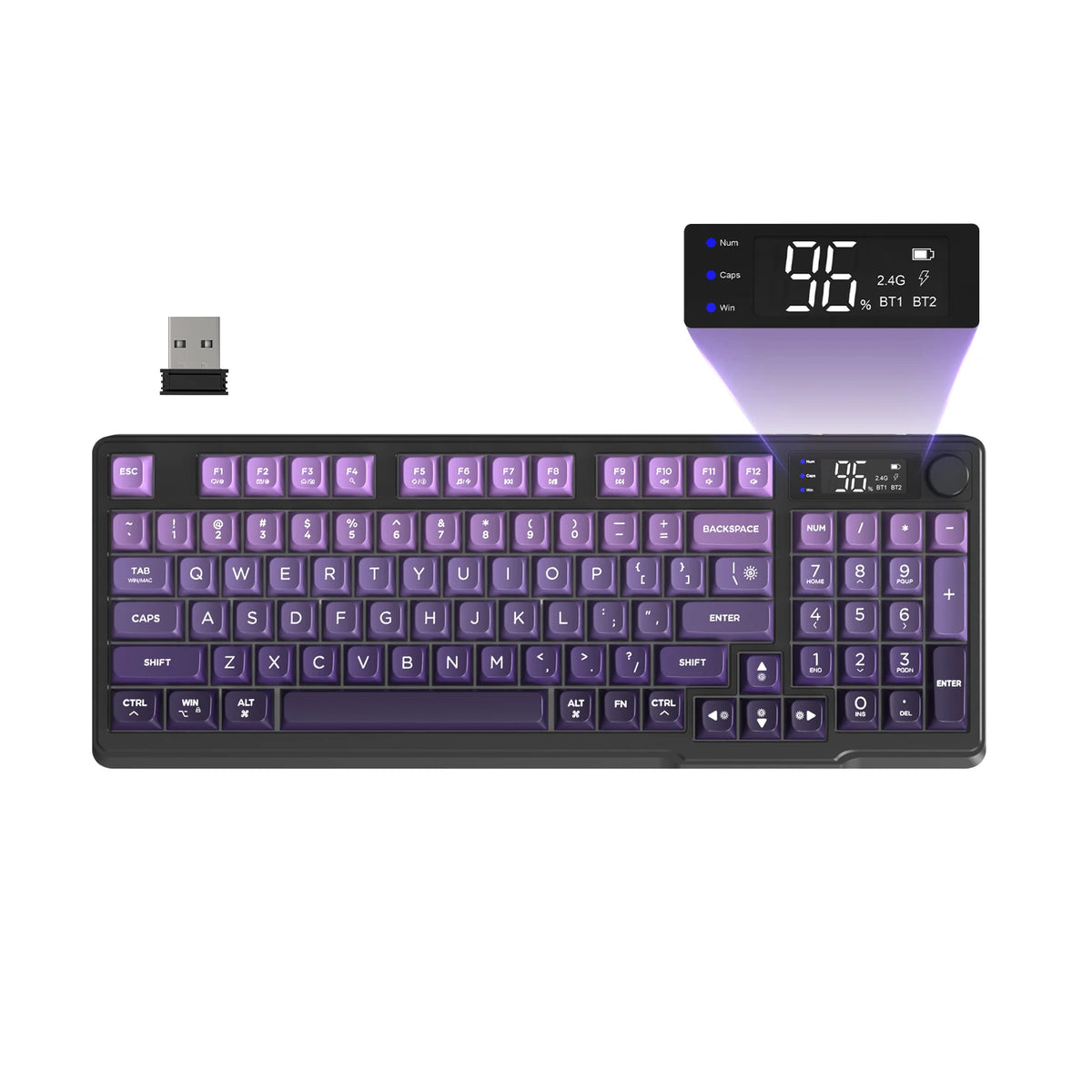 Attack Shark Wireless Gaming Keyboard With Display Screen And Knob