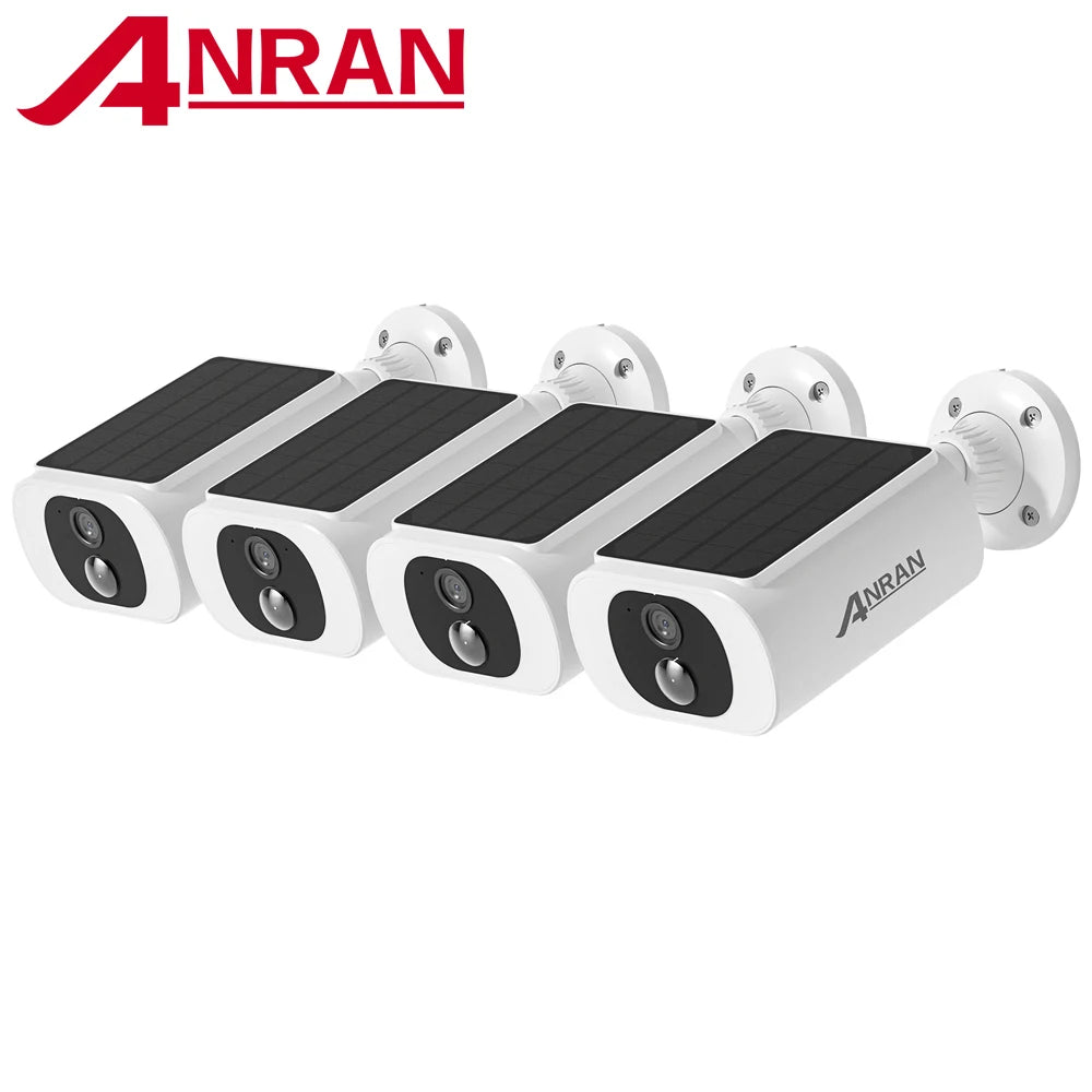 ANRAN 2K Solar Camera Wireless Kit With Battery And Floodlight