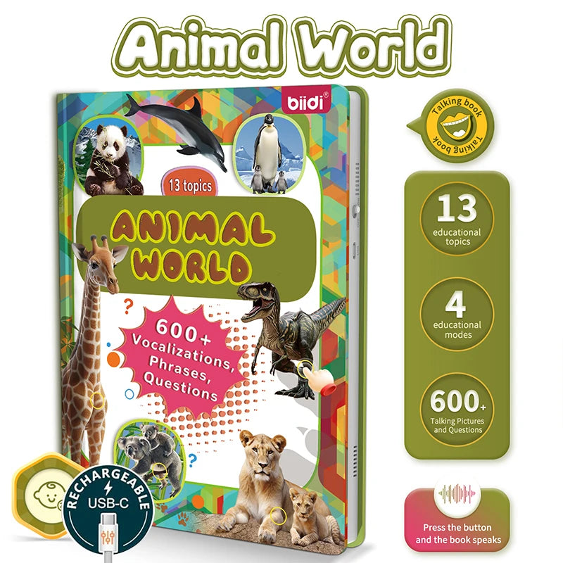 Biidi Animal Talking Book With Interactive Audio For Kids
