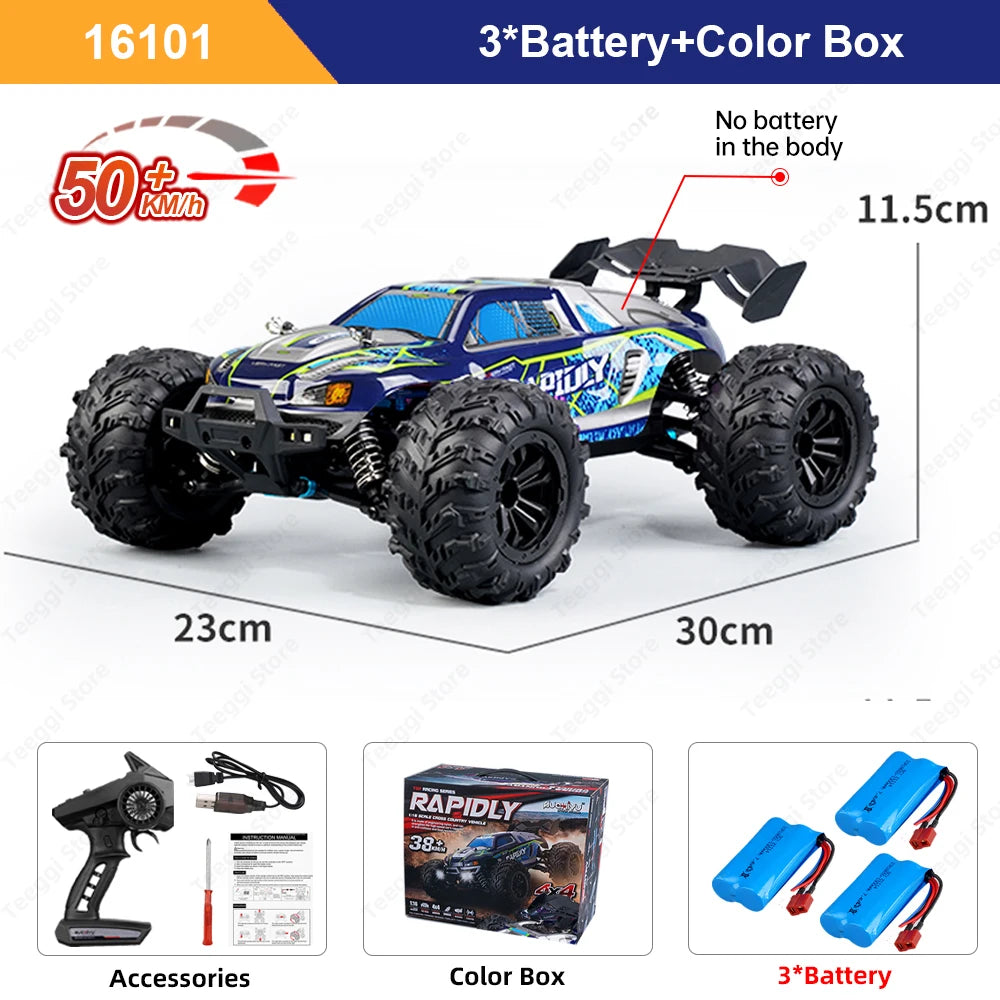 Teeggi High Speed RC Car 4WD LED Off-Road Monster Truck