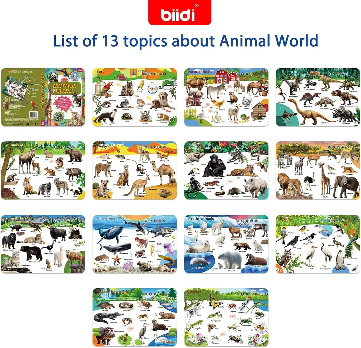 Biidi Animal Talking Book With Interactive Audio For Kids