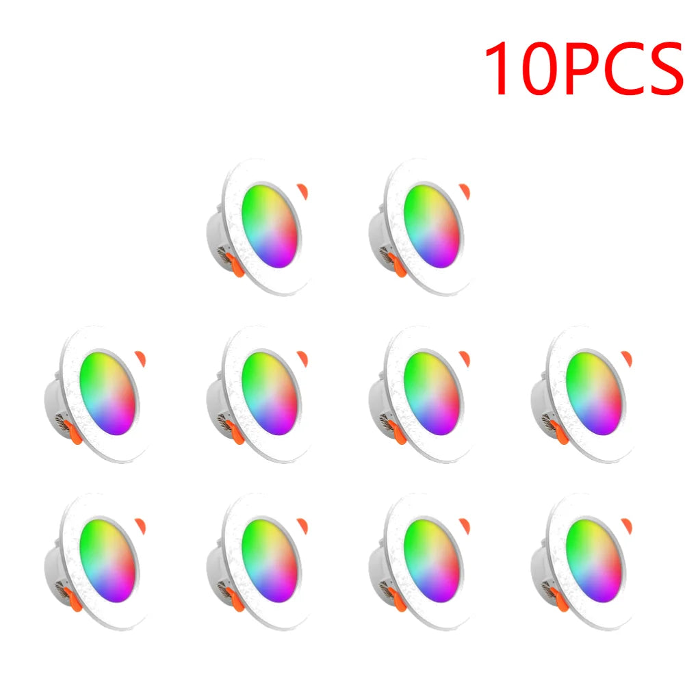 APWIKOGER 10W Smart LED Downlight RGB CCT Bluetooth Ceiling Lamp