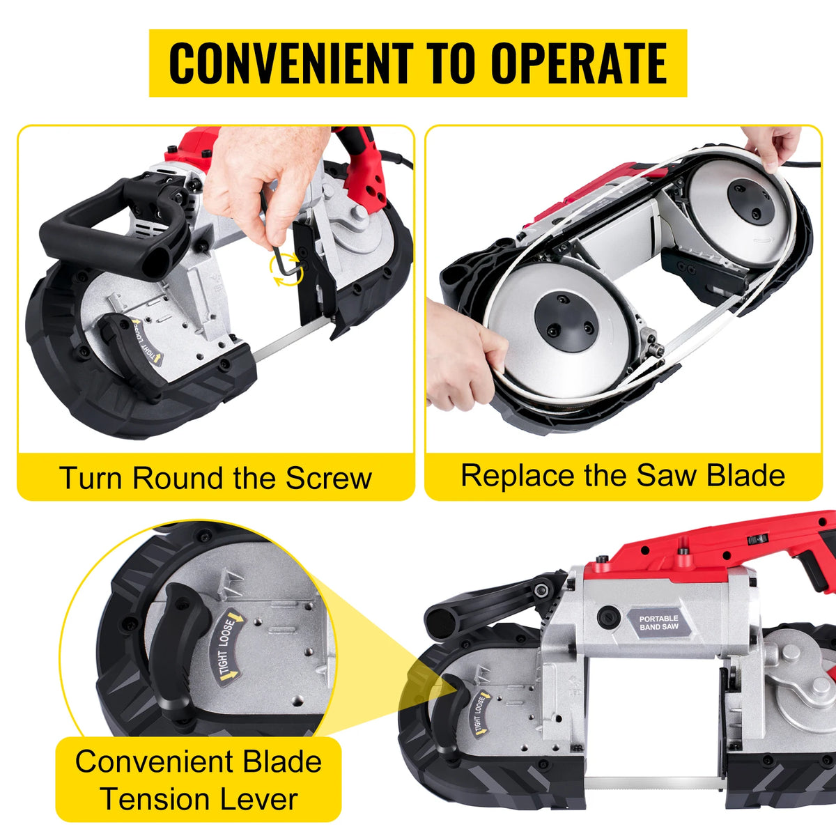 SucceBuy Portable Band Saw Cordless Variable Speed 10 Amp Metal