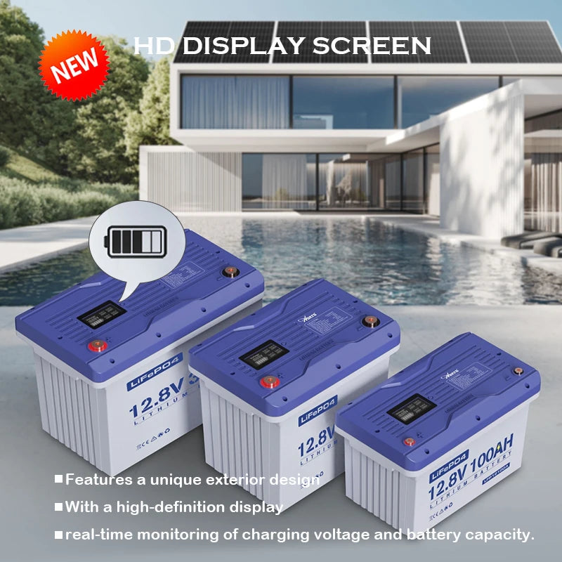 ANERN LiFePO4 Battery 12V 100Ah 200Ah Inverter Solar System