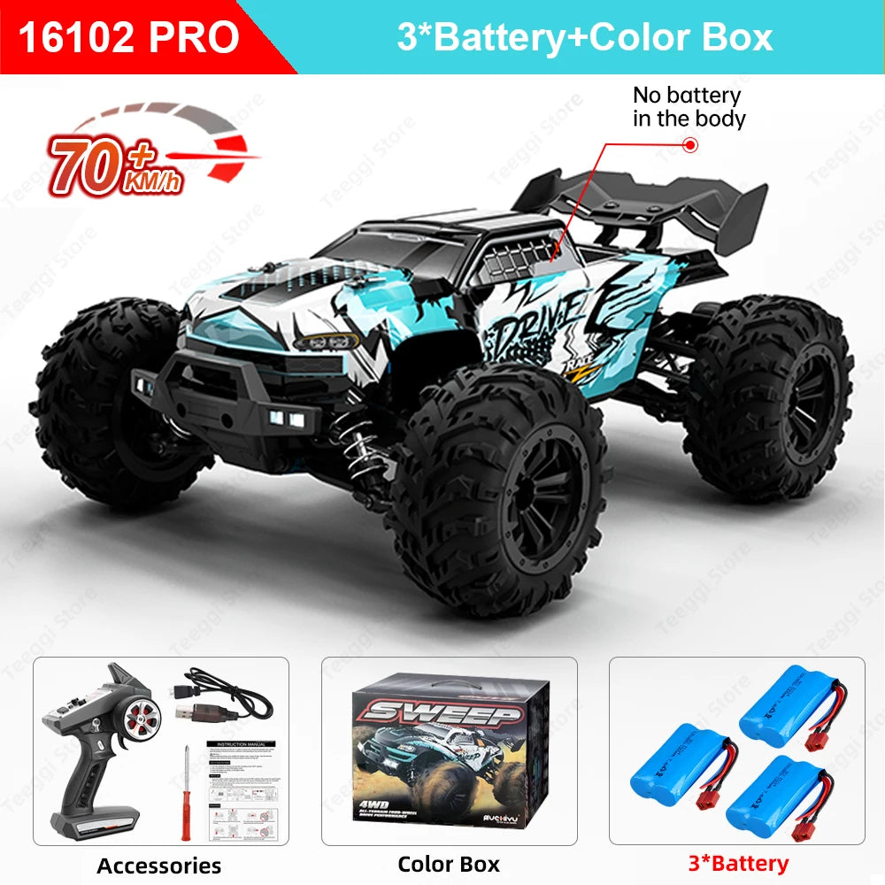 Teeggi High Speed RC Car 4WD LED Off-Road Monster Truck