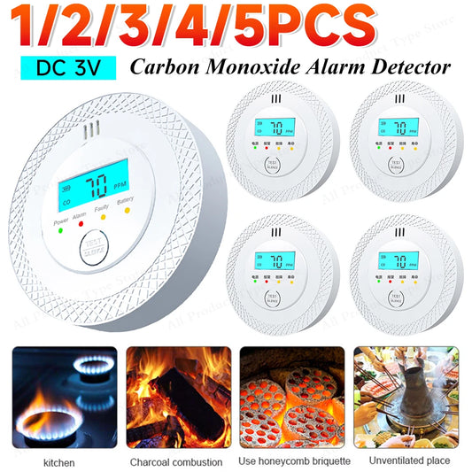 Carbon Monoxide Alarm Detector With LCD Display For Home Safety