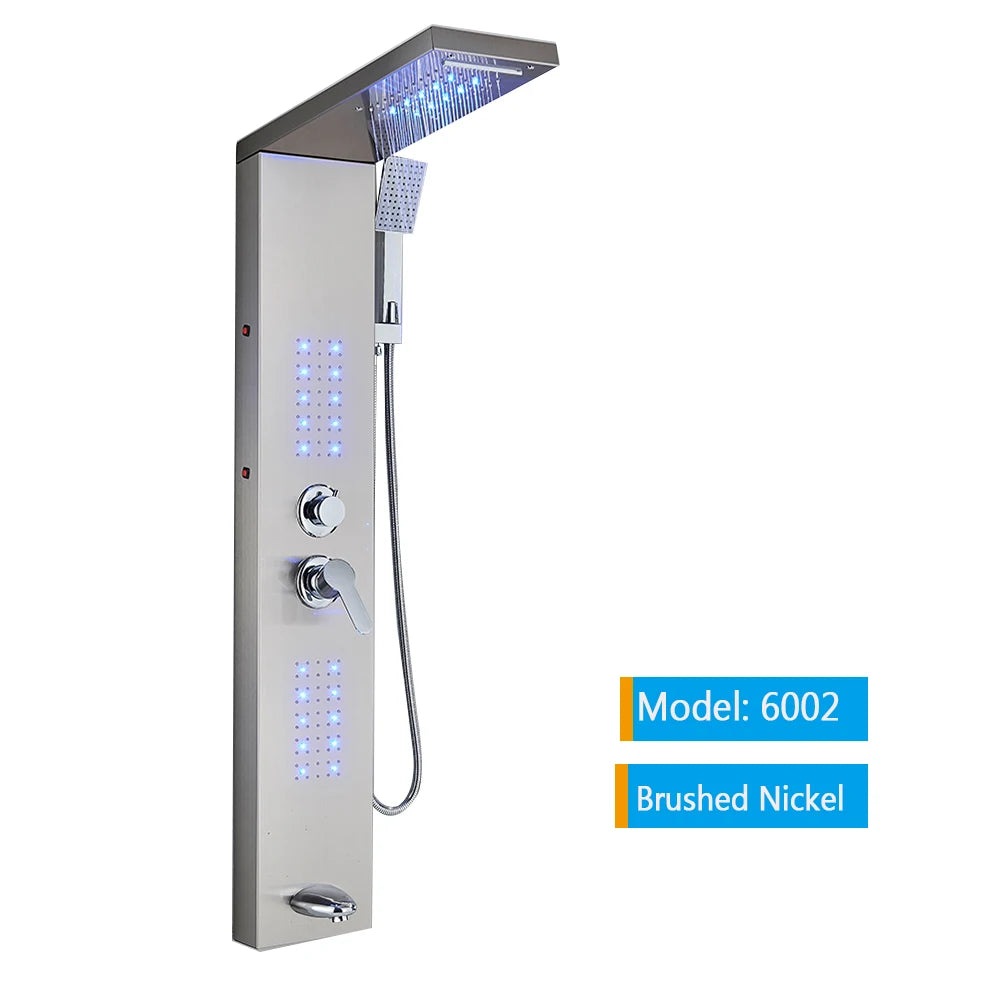 Onyzpily LED Shower Panel Tower System Wall Mounted Mixer Tap