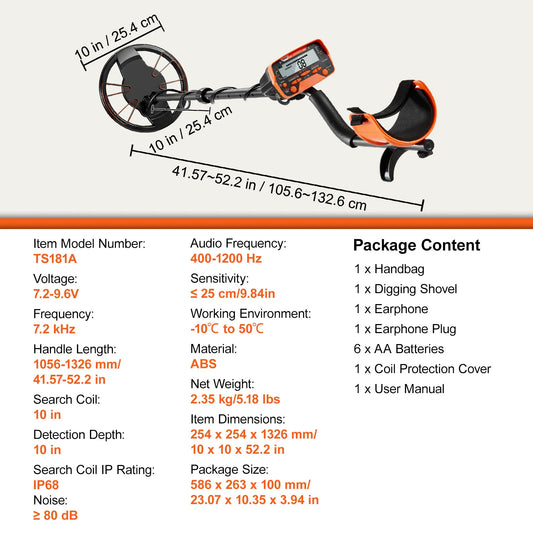 SucceBuy Metal Detector With Waterproof Coil And LCD Display 7 Modes