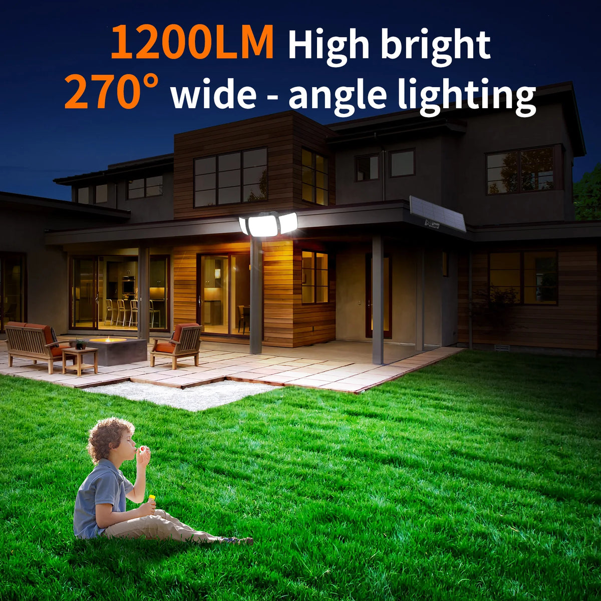 Intelamp Solar LED Flood Light With Motion Sensors