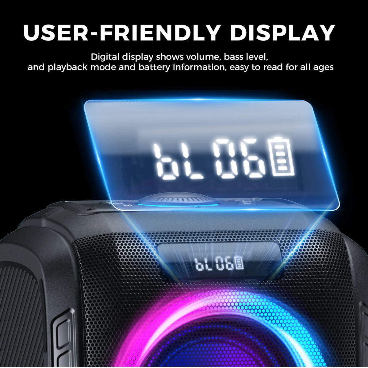 W-King 250W Peak Bluetooth Party Speaker V5.3 Loud 120dB