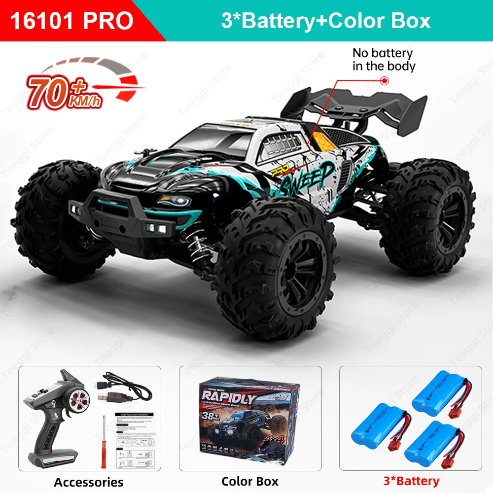 Teeggi High Speed RC Car 4WD LED Off-Road Monster Truck