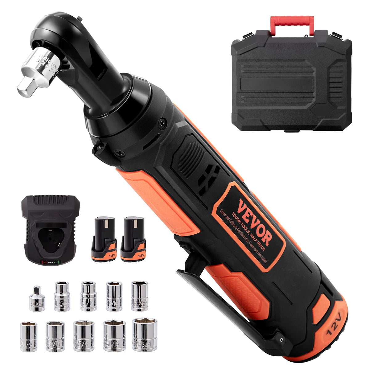 SucceBuy Cordless Electric Ratchet Wrench Set 12V 33 Ft-Lbs