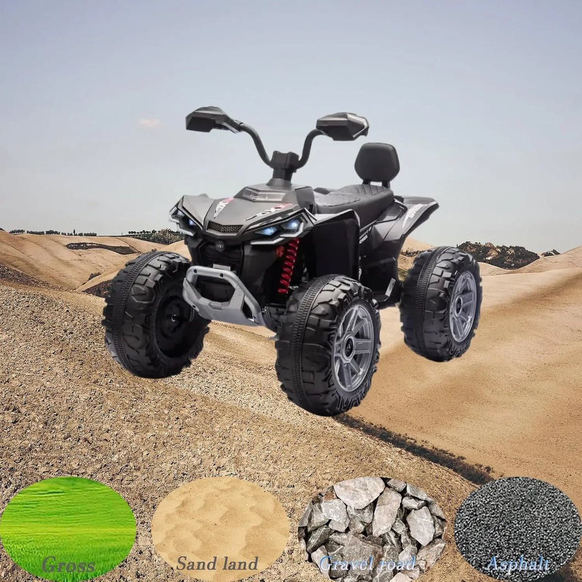 24V Kids Electric ATV Off-Road With Dual Motors And Lights