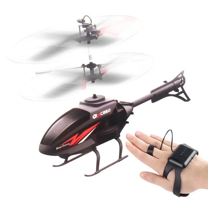 Induction Hand Controlled RC Drone Helicopter With Lighting Rechargeable