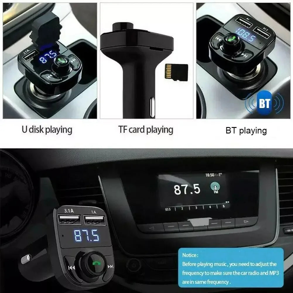 Car Wireless Bluetooth FM Transmitter Handsfree Dual USB Charger